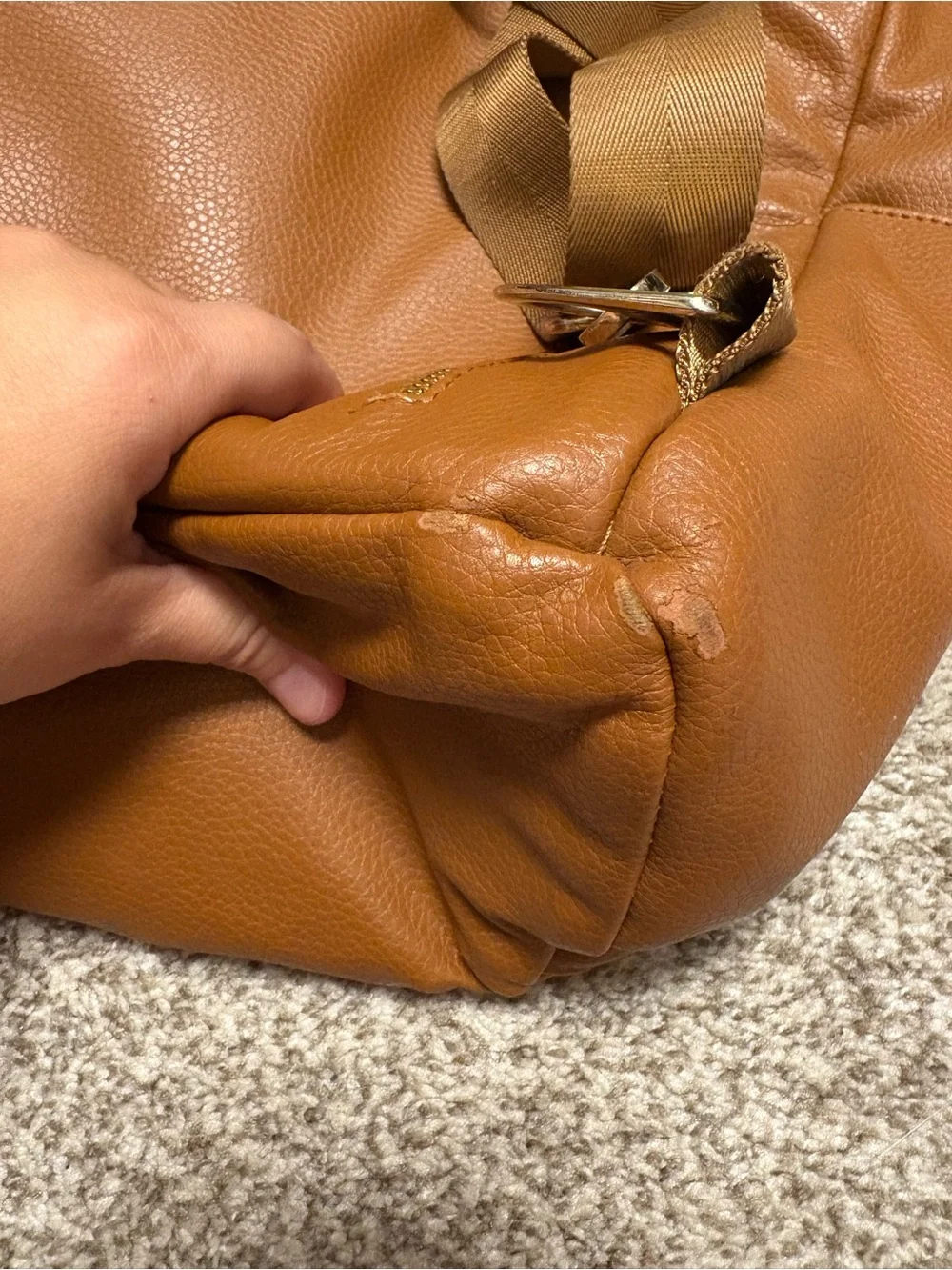 Fawn Design Caramel Brown Leather Shoulder Bag